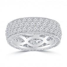 4.50 ct Ladies Three Row Round Cut Diamond Eternity Wedding Band Ring 4.50 ct Ladies Three Row Round Cut Diamond Eternity Wedding Band Ring