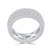 4.50 ct Ladies Three Row Round Cut Diamond Eternity Wedding Band Ring