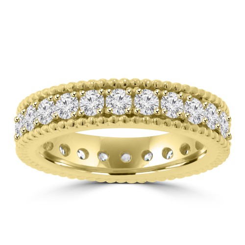 1.59 ct Ladies Brilliant Cut Diamond Eternity Wedding Band in Yellow Gold