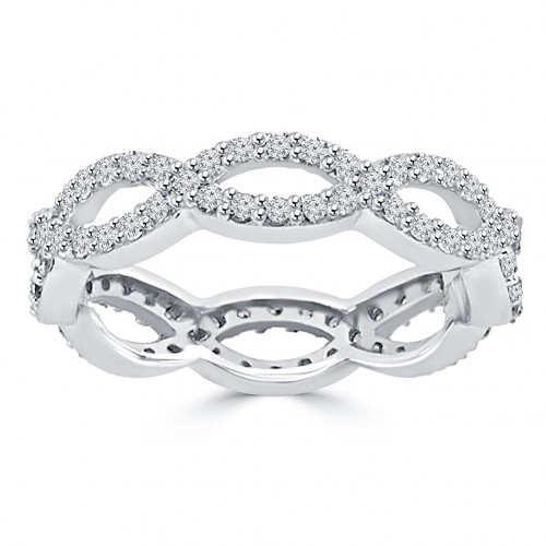 2.70 ct Ladies Round Cut Diamond Eternity Band Ring In 14 kt White Gold 