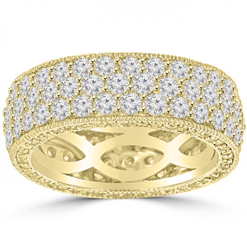 4.50 ct Ladies Three Row Round Cut Diamond Eternity Wedding Band Ring 4.50 ct Ladies Three Row Round Cut Diamond Eternity Wedding Band Ring