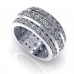 5.00 ct Ladies Three Row Round Cut Diamond Eternity Wedding Band Ring