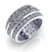 5.00 ct Ladies Three Row Round Cut Diamond Eternity Wedding Band Ring