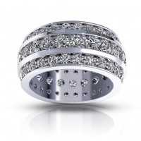 5.00 ct Ladies Three Row Round Cut Diamond Eternity Wedding Band Ring 5.00 ct Ladies Three Row Round Cut Diamond Eternity Wedding Band Ring