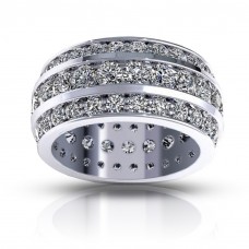 5.00 ct Ladies Three Row Round Cut Diamond Eternity Wedding Band Ring 5.00 ct Ladies Three Row Round Cut Diamond Eternity Wedding Band Ring