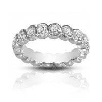 2.00 ct Round Cut Diamond Eternity Wedding Band Ring In Bezel Setting 2.00 ct Round Cut Diamond Eternity Wedding Band Ring In Bezel Setting