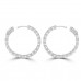 2.20 ct Ladies Round Cut Diamond Hoop Huggie Earrings 2.20 ct Ladies Round Cut Diamond Hoop Huggie Earrings