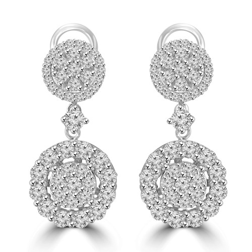 4.26 Ct Ladies Round Cut Diamond Drop Earrings 4.26 Ct Ladies Round Cut Diamond Drop Earrings