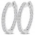 2.10 ct Ladies Round Cut Diamond Hoop Huggie Earrings