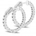 2.10 ct Ladies Round Cut Diamond Hoop Huggie Earrings