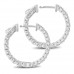 2.10 ct Ladies Round Cut Diamond Hoop Huggie Earrings