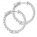 2.10 ct Ladies Round Cut Diamond Hoop Huggie Earrings