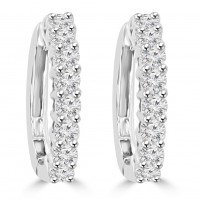 0.85 ct Ladies Round Cut Diamond Hoop Huggie Earrings 0.85 ct Ladies Round Cut Diamond Hoop Huggie Earrings