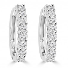 0.85 ct Ladies Round Cut Diamond Hoop Huggie Earrings 0.85 ct Ladies Round Cut Diamond Hoop Huggie Earrings