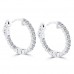 1.25 ct Ladies Round Cut Diamond Hoop Huggie Earrings In 14 Kt White Gold 1.25 ct Ladies Round Cut Diamond Hoop Huggie Earrings In 14 Kt White Gold