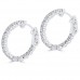 1.25 ct Ladies Round Cut Diamond Hoop Huggie Earrings In 14 Kt White Gold 1.25 ct Ladies Round Cut Diamond Hoop Huggie Earrings In 14 Kt White Gold