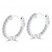1.25 ct Ladies Round Cut Diamond Hoop Huggie Earrings In 14 Kt White Gold 1.25 ct Ladies Round Cut Diamond Hoop Huggie Earrings In 14 Kt White Gold