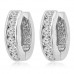 1.20 ct Ladies Round Cut Diamond Hoop Huggie Earrings In 14 Kt White Gold 1.20 ct Ladies Round Cut Diamond Hoop Huggie Earrings In 14 Kt White Gold