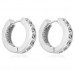 1.20 ct Ladies Round Cut Diamond Hoop Huggie Earrings In 14 Kt White Gold 1.20 ct Ladies Round Cut Diamond Hoop Huggie Earrings In 14 Kt White Gold