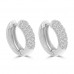 1.00 ct Round Cut Diamond Huggie Earrings In 14 kt White Gold 1.00 ct Round Cut Diamond Huggie Earrings In 14 kt White Gold
