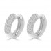 1.00 ct Round Cut Diamond Huggie Earrings In 14 kt White Gold 1.00 ct Round Cut Diamond Huggie Earrings In 14 kt White Gold
