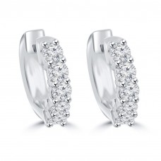 1.40 ct Ladies Round Cut Diamond Huggie Earrings In 14 Kt White Gold 1.40 ct Ladies Round Cut Diamond Huggie Earrings In 14 Kt White Gold