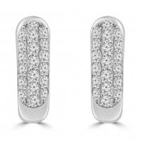 1.00 ct Round Cut Diamond Huggie Earrings In 14 kt White Gold 1.00 ct Round Cut Diamond Huggie Earrings In 14 kt White Gold