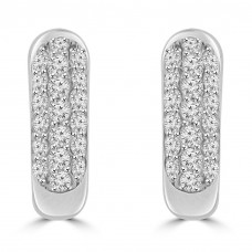 1.00 ct Round Cut Diamond Huggie Earrings In 14 kt White Gold
