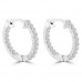 1.90 ct Ladies Round Cut Diamond Hoop Huggie Earrings In 14 Kt White Gold 1.90 ct Ladies Round Cut Diamond Hoop Huggie Earrings In 14 Kt White Gold