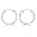 1.90 ct Ladies Round Cut Diamond Hoop Huggie Earrings In 14 Kt White Gold 1.90 ct Ladies Round Cut Diamond Hoop Huggie Earrings In 14 Kt White Gold
