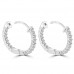 1.90 ct Ladies Round Cut Diamond Hoop Huggie Earrings In 14 Kt White Gold 1.90 ct Ladies Round Cut Diamond Hoop Huggie Earrings In 14 Kt White Gold