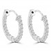 1.90 ct Ladies Round Cut Diamond Hoop Huggie Earrings In 14 Kt White Gold 1.90 ct Ladies Round Cut Diamond Hoop Huggie Earrings In 14 Kt White Gold