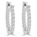 1.90 ct Ladies Round Cut Diamond Hoop Huggie Earrings In 14 Kt White Gold 1.90 ct Ladies Round Cut Diamond Hoop Huggie Earrings In 14 Kt White Gold