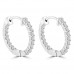 1.90 ct Ladies Round Cut Diamond Hoop Huggie Earrings In 14 Kt White Gold 1.90 ct Ladies Round Cut Diamond Hoop Huggie Earrings In 14 Kt White Gold