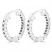 1.90 ct Ladies Round Cut Diamond Hoop Huggie Earrings In 14 Kt White Gold 1.90 ct Ladies Round Cut Diamond Hoop Huggie Earrings In 14 Kt White Gold
