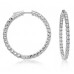 2.50 Ct Ladies Round Cut Diamond Inside Outside Hoop Earrings 