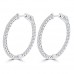 1.65 ct Ladies Round Cut Diamond Hoop Earrings In 14 Kt White Gold 1.65 ct Ladies Round Cut Diamond Hoop Earrings In 14 Kt White Gold