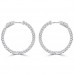 1.65 ct Ladies Round Cut Diamond Hoop Earrings In 14 Kt White Gold 1.65 ct Ladies Round Cut Diamond Hoop Earrings In 14 Kt White Gold