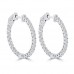 1.45 ct Ladies Round Cut Diamond Hoop Earrings In 14 Kt White Gold 1.45 ct Ladies Round Cut Diamond Hoop Earrings In 14 Kt White Gold