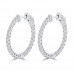 1.45 ct Ladies Round Cut Diamond Hoop Earrings In 14 Kt White Gold 1.45 ct Ladies Round Cut Diamond Hoop Earrings In 14 Kt White Gold