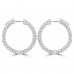 1.45 ct Ladies Round Cut Diamond Hoop Earrings In 14 Kt White Gold 1.45 ct Ladies Round Cut Diamond Hoop Earrings In 14 Kt White Gold