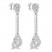 2.76 ct Ladies Round Cut Diamond Drop Chandelier Earrings In 14 Kt White Gold 