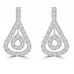 2.76 ct Ladies Round Cut Diamond Drop Chandelier Earrings In 14 Kt White Gold 