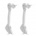2.76 ct Ladies Round Cut Diamond Drop Chandelier Earrings In 14 Kt White Gold 