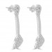 2.76 ct Ladies Round Cut Diamond Drop Chandelier Earrings In 14 Kt White Gold 