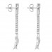 2.76 ct Ladies Round Cut Diamond Drop Chandelier Earrings In 14 Kt White Gold 