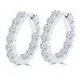 2.50 ct Ladies Round Cut Diamond Hoop Huggie Earrings In 14 Kt White Gold 2.50 ct Ladies Round Cut Diamond Hoop Huggie Earrings In 14 Kt White Gold