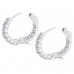 2.50 ct Ladies Round Cut Diamond Hoop Huggie Earrings In 14 Kt White Gold 2.50 ct Ladies Round Cut Diamond Hoop Huggie Earrings In 14 Kt White Gold