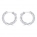 2.50 ct Ladies Round Cut Diamond Hoop Huggie Earrings In 14 Kt White Gold 2.50 ct Ladies Round Cut Diamond Hoop Huggie Earrings In 14 Kt White Gold
