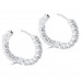 2.50 ct Ladies Round Cut Diamond Hoop Huggie Earrings In 14 Kt White Gold 2.50 ct Ladies Round Cut Diamond Hoop Huggie Earrings In 14 Kt White Gold